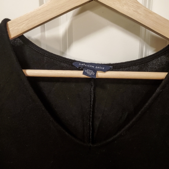 American Eagle Black Plush Shift Sweater Dress - Picture 3 of 8